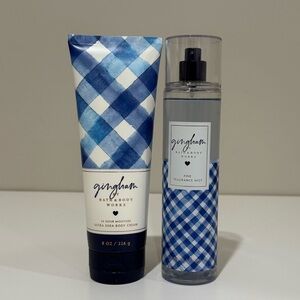 NWT Bath & Body Works Gingham Body Mist & Body Cream